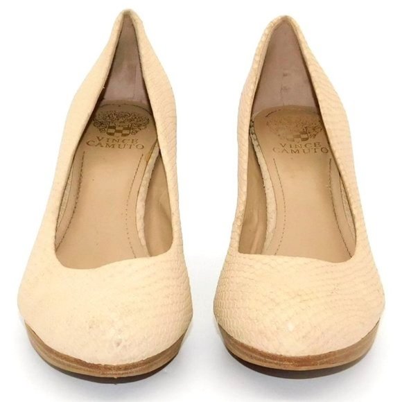 Vince Camuto Snakeskin Textured Leather Pumps - Picture 6 of 14